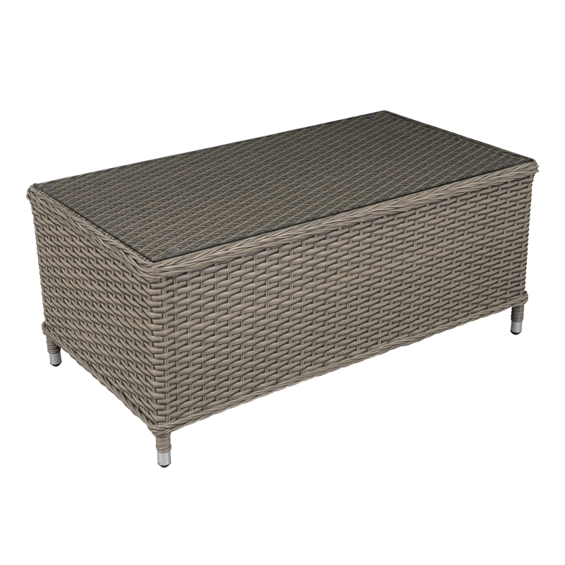 Dellonda DG71  Chester Rattan Wicker Outdoor Balcony Table with Tempered Glass Top