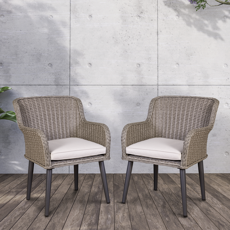 Dellonda DG76  Buxton Rattan Wicker Outdoor Chairs Set 2pc
