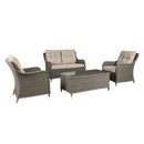 Dellonda DG87  Chester Rattan Wicker Outdoor Lounge Set 4pc