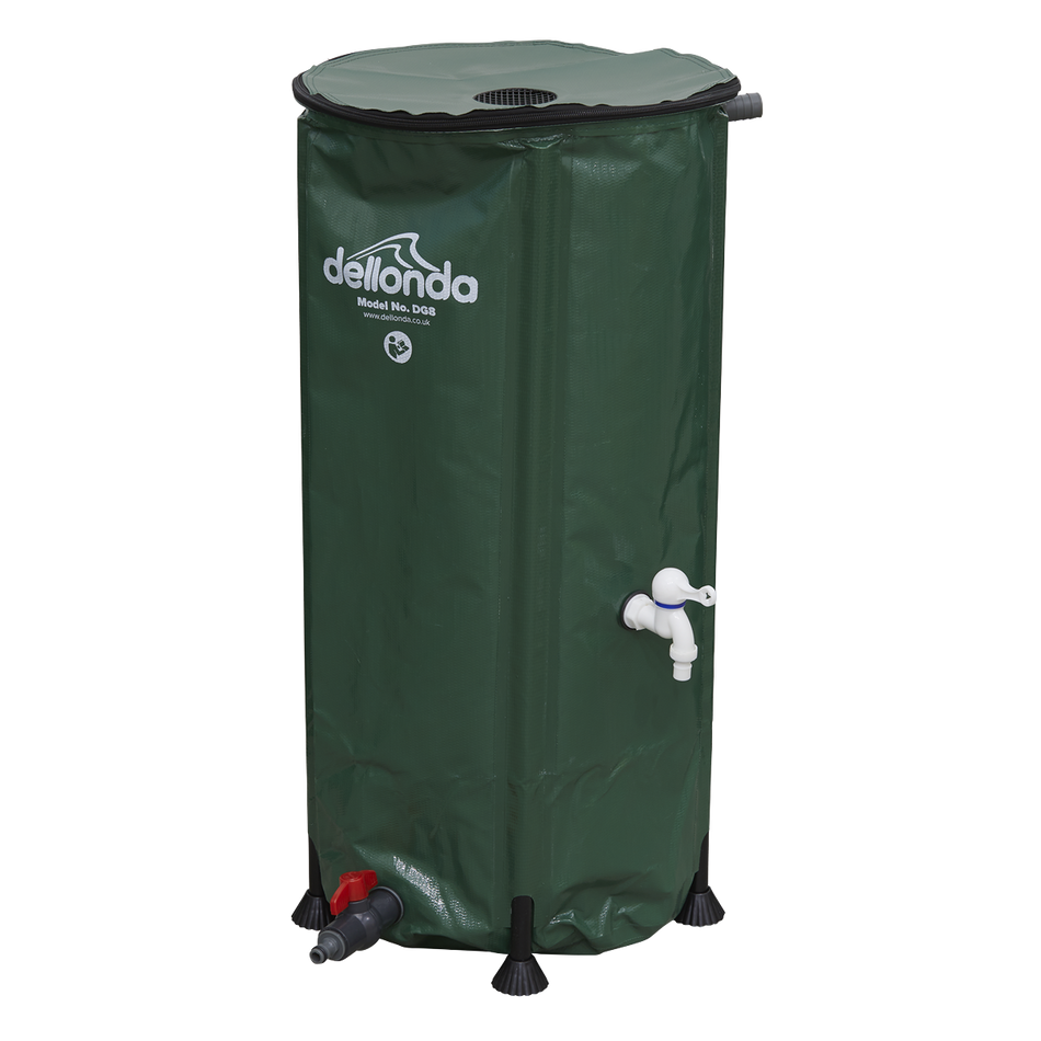 Dellonda DG8  Collapsible PVC Garden Water Butt with Zipped Lid & Drain Tap 100L