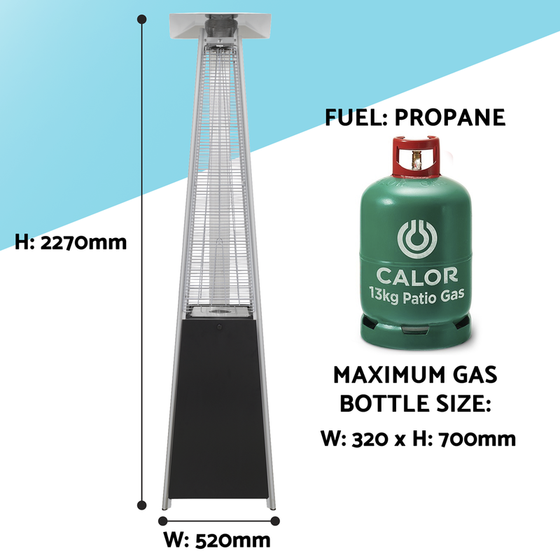 Dellonda DG98  Pyramid Gas Outdoor Garden Patio Heater 13kW Commercial & Home Use