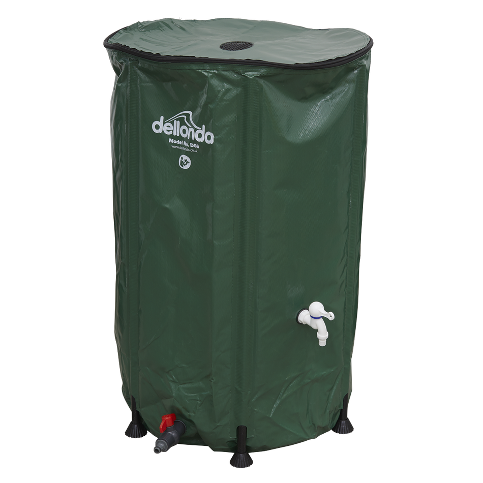 Dellonda DG9  Collapsible PVC Garden Water Butt with Zipped Lid & Drain Tap 250L