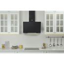 Baridi DH105  Angled Chimney Cooker Hood with Touch Controls & Carbon Filters 60cm - Black Glass
