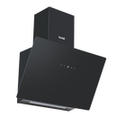 Baridi DH105  Angled Chimney Cooker Hood with Touch Controls & Carbon Filters 60cm - Black Glass
