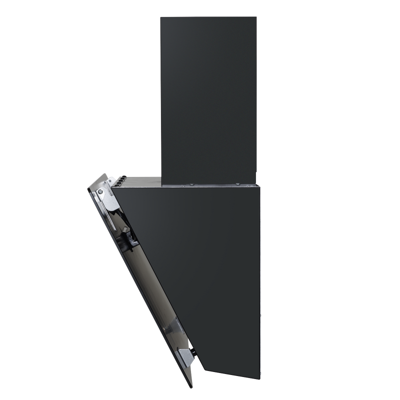 Baridi DH105  Angled Chimney Cooker Hood with Touch Controls & Carbon Filters 60cm - Black Glass