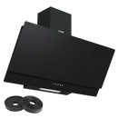 Baridi DH106  Angled Chimney Cooker Hood with Carbon Filters & LED Lamp 90cm, Energy Class A - Black Glass