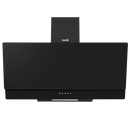 Baridi DH106  Angled Chimney Cooker Hood with Carbon Filters & LED Lamp 90cm, Energy Class A - Black Glass