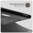 Baridi DH107  Visor Cooker Hood Extractor Fan 60cm - Black