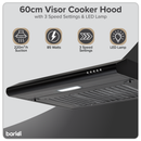 Baridi DH107  Visor Cooker Hood Extractor Fan 60cm - Black