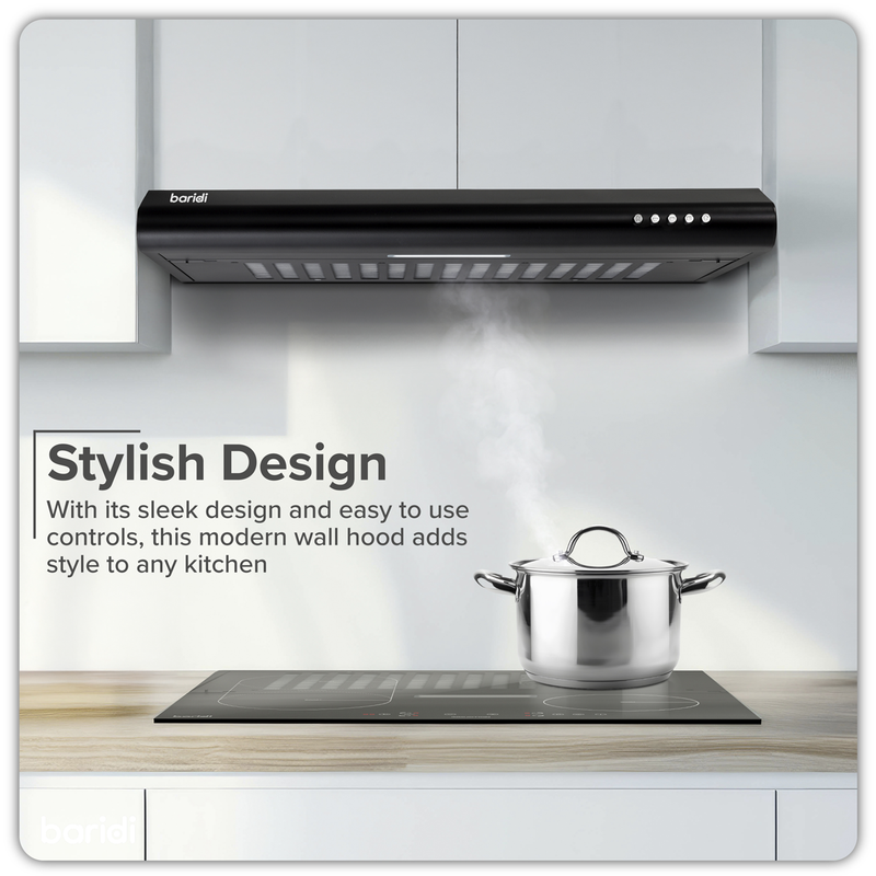 Baridi DH107  Visor Cooker Hood Extractor Fan 60cm - Black