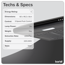 Baridi DH107  Visor Cooker Hood Extractor Fan 60cm - Black