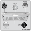 Baridi DH108  Visor Cooker Hood Extractor Fan 60cm - Stainless Steel