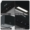 Baridi DH109  Square Island Cooker Hood 40cm - Black