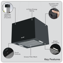 Baridi DH109  Square Island Cooker Hood 40cm - Black