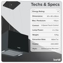 Baridi DH109  Square Island Cooker Hood 40cm - Black