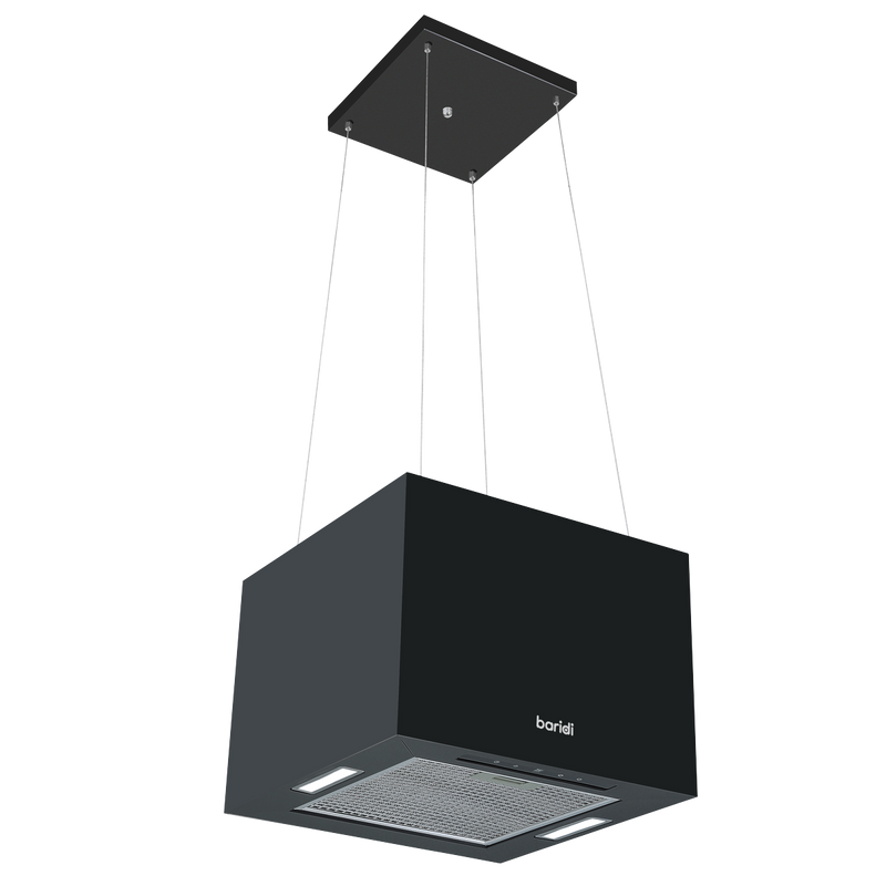 Baridi DH109  Square Island Cooker Hood 40cm - Black