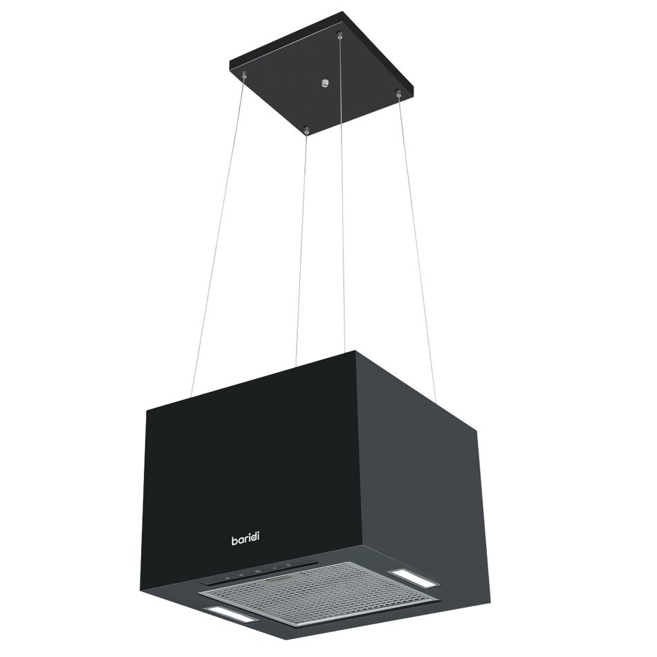 Baridi DH109  Square Island Cooker Hood 40cm - Black