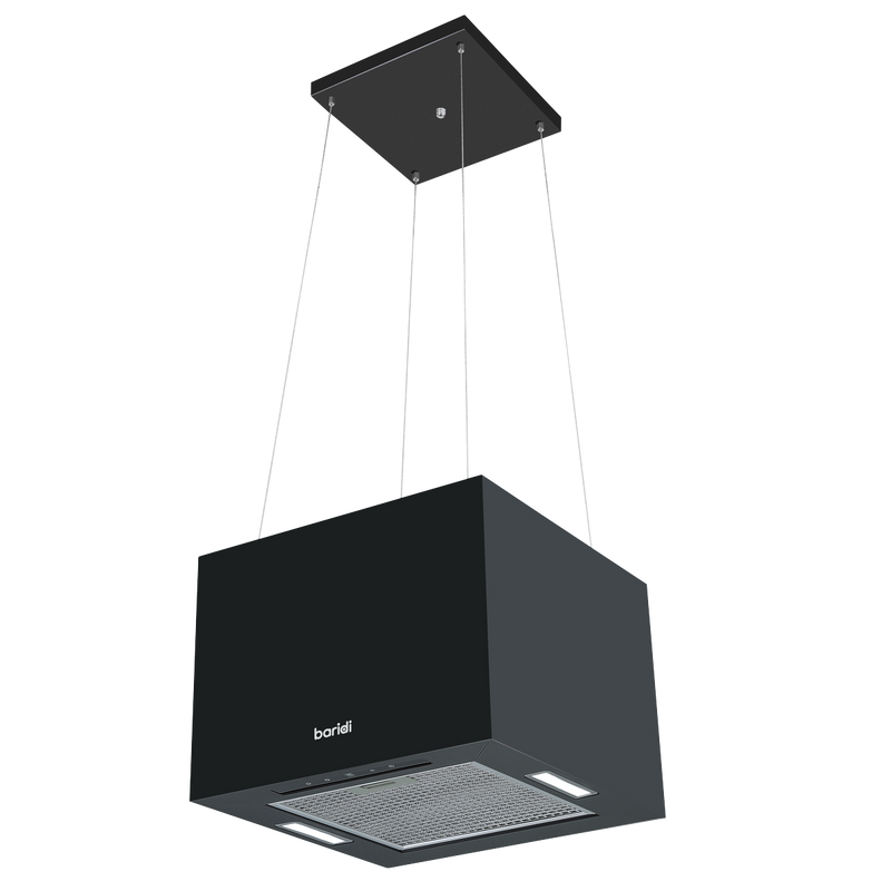 Baridi DH109  Square Island Cooker Hood 40cm - Black