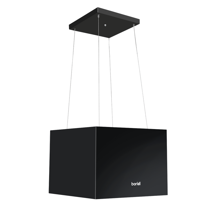 Baridi DH109  Square Island Cooker Hood 40cm - Black