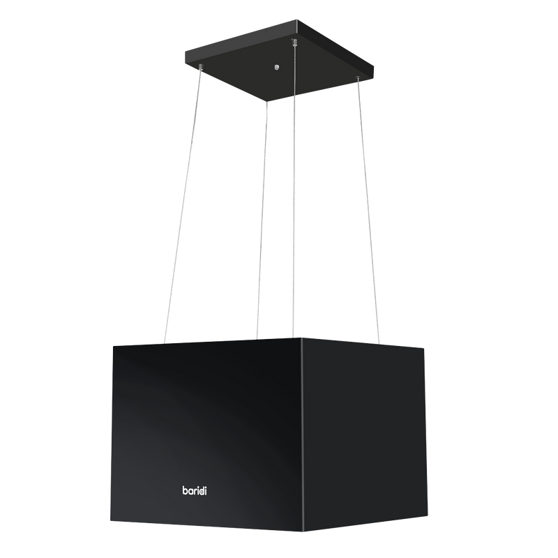 Baridi DH109  Square Island Cooker Hood 40cm - Black