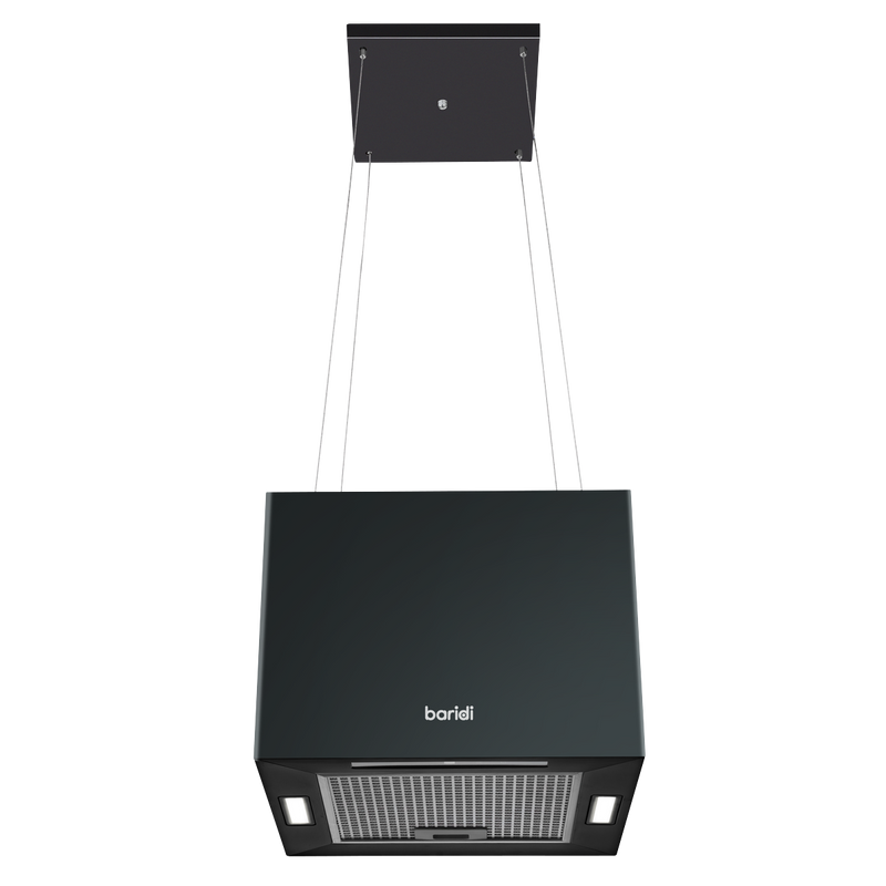Baridi DH109  Square Island Cooker Hood 40cm - Black