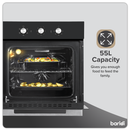 Baridi DH110  Built-In 5-Function Fan Assisted Oven with Timer 60cm, 55L Capacity - Black