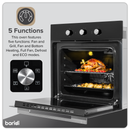 Baridi DH110  Built-In 5-Function Fan Assisted Oven with Timer 60cm, 55L Capacity - Black