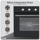 Baridi DH110  Built-In 5-Function Fan Assisted Oven with Timer 60cm, 55L Capacity - Black