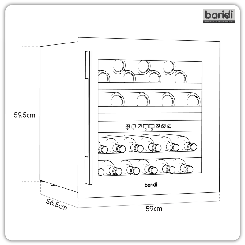 Baridi DH117  36 Bottle Wine Fridge & Cooler 60cm