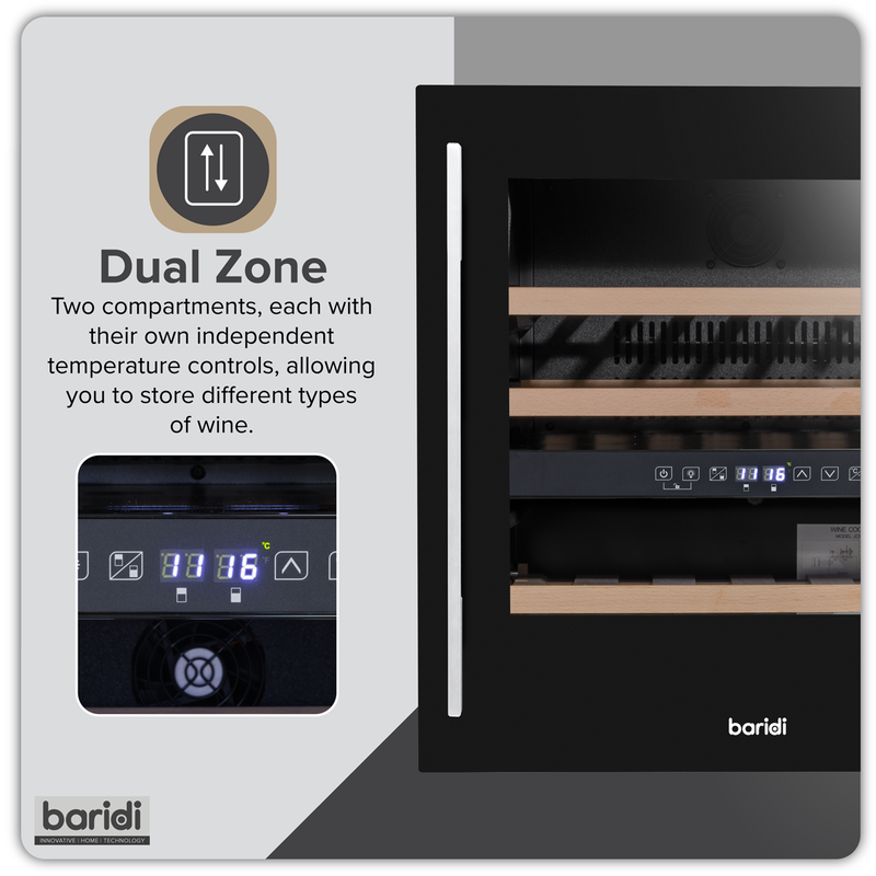 Baridi DH117  36 Bottle Wine Fridge & Cooler 60cm