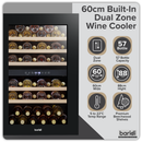 Baridi DH118  57 Bottle Dual Zone Wine Fridge & Cooler 60cm