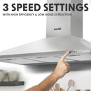 Baridi DH127  Cooker Hood with Carbon Filters 90cm - Stainless Steel