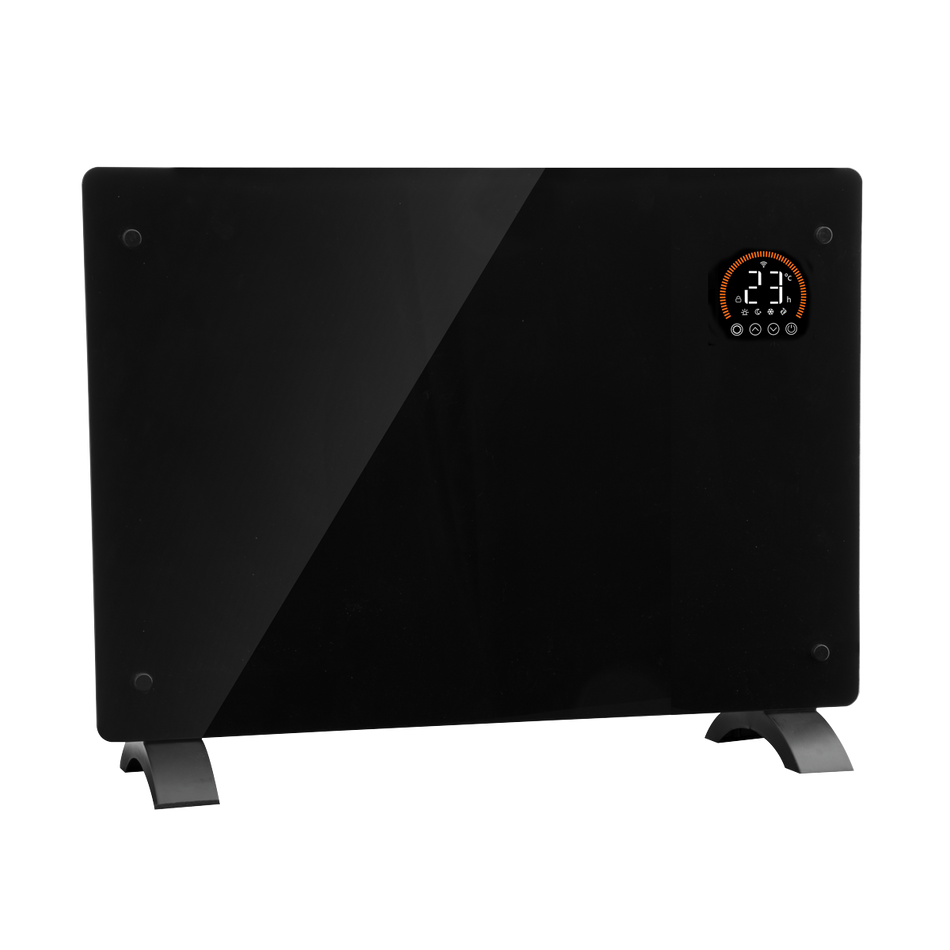Baridi DH137  Electric Glass Panel Heater, 1500W, Thermostat Controlled 24Hr 7 Day Timer, Wi-Fi Enabled, Remote Control, Black - DH137