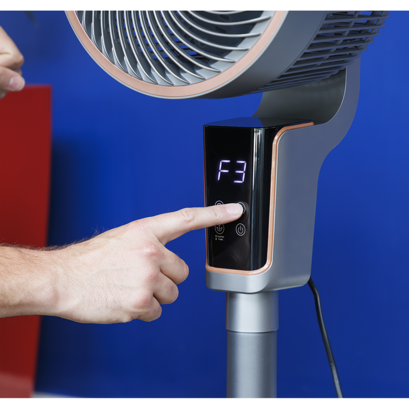 Baridi DH141  Pedestal Fan with Remote Control & 12hr Timer 12" - Grey