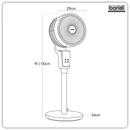 Baridi DH141  Pedestal Fan with Remote Control & 12hr Timer 12" - Grey