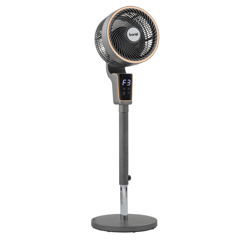 Baridi DH141  Pedestal Fan with Remote Control & 12hr Timer 12" - Grey