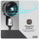 Baridi DH142  Pedestal Fan with Manual Control 10" - Grey