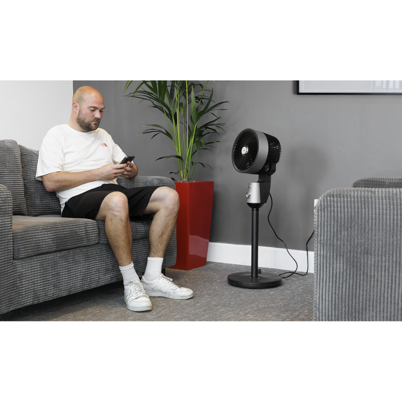 Baridi DH142  Pedestal Fan with Manual Control 10" - Grey