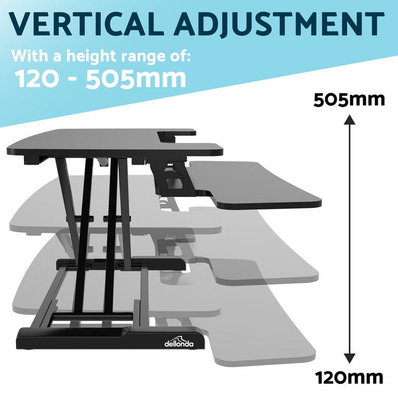 Dellonda DH14  71cm Adjustable-Height Standing Desk Riser 15kg Capacity