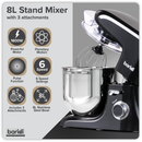 SEALEY DH174 Baridi 1800W Stand Mixer with Accessories 8L - Black