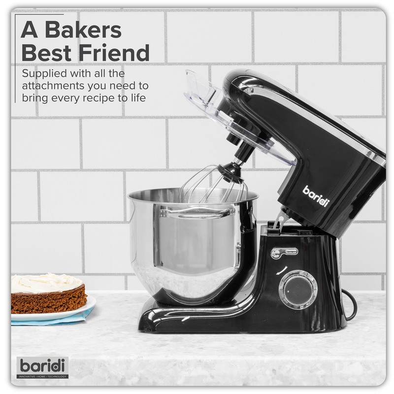 SEALEY DH174 Baridi 1800W Stand Mixer with Accessories 8L - Black