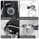 SEALEY DH174 Baridi 1800W Stand Mixer with Accessories 8L - Black