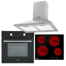 Baridi DH185  Integrated Ceramic Hob with 4 Cooking Zones, Integrated Fan-Assisted Electric Oven & Cooker Hood with Carbon Filters