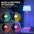 Dellonda DH215  Rechargeable Table Lamp for Home Office Restaurant RGB Colours