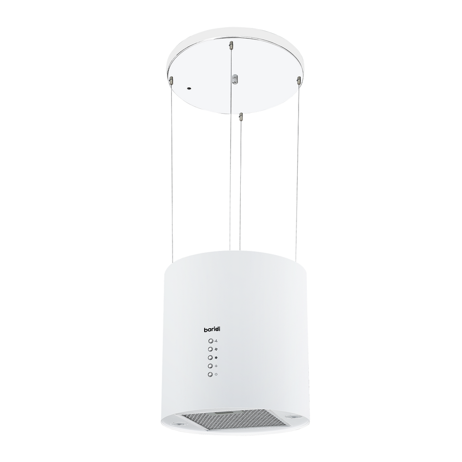 Baridi DH221  Round Island Cooker Hood 35cm - White