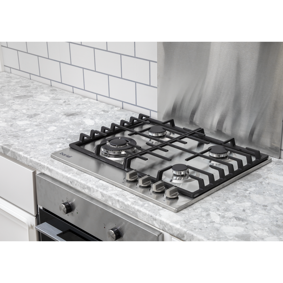 Baridi DH225  Gas Hob with 4 Cooking Zones 60cm - Stainless Steel