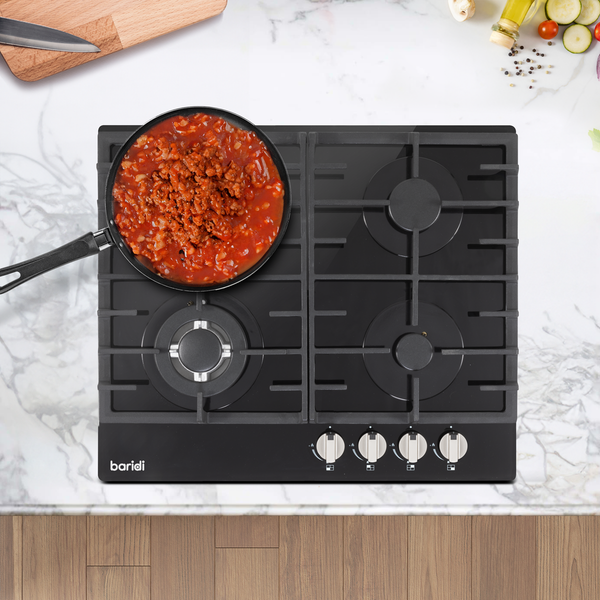 Sealey DH226 Baridi Gas Hob with 4 Cooking Zones 60cm - Black