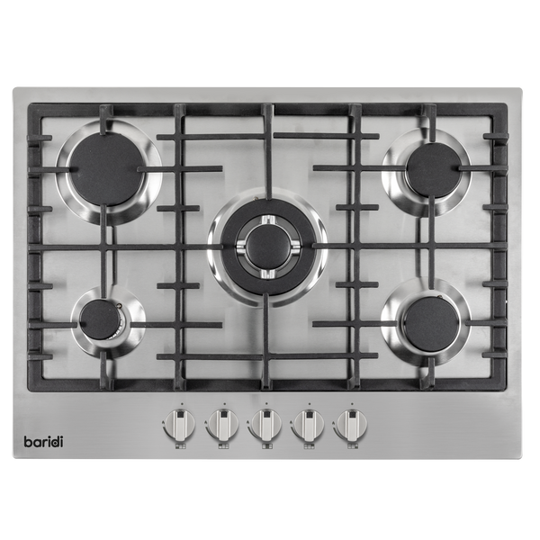 Baridi DH227  Gas Hob with 5 Cooking Zones 70cm - Stainless Steel