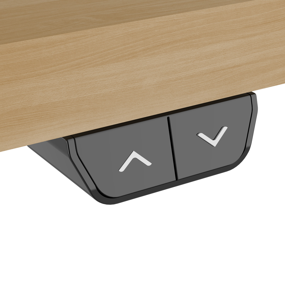 Dellonda DH242  Single Motor Ultra-Quiet Adjustable-Height Electric Sit/Stand Desk - Oak Desktop