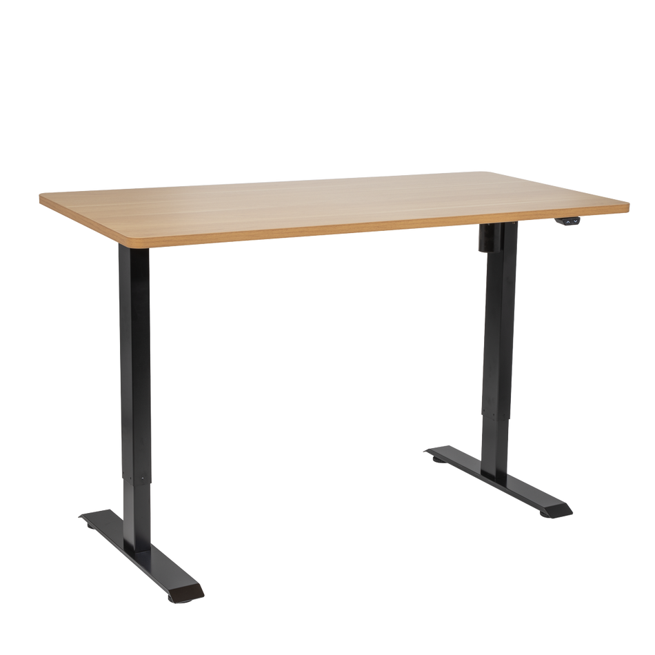 Dellonda DH242  Single Motor Ultra-Quiet Adjustable-Height Electric Sit/Stand Desk - Oak Desktop